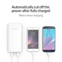 ORICO 3 USB Power Bank External Battery 20000mAh Portable Mobile Backup Bank Charger for Android iPhones