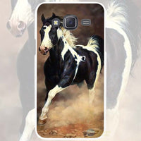 Running Horse Hard White Plastic Case Cover for Samsung Galaxy J1 J2 J3 J5 J7 C5 C7 E5 E7 2016 2017 Emerge