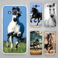 Running Horse Hard White Plastic Case Cover for Samsung Galaxy J1 J2 J3 J5 J7 C5 C7 E5 E7 2016 2017 Emerge