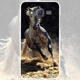 Running Horse Hard White Plastic Case Cover for Samsung Galaxy J1 J2 J3 J5 J7 C5 C7 E5 E7 2016 2017 Emerge