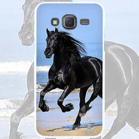 Running Horse Hard White Plastic Case Cover for Samsung Galaxy J1 J2 J3 J5 J7 C5 C7 E5 E7 2016 2017 Emerge