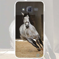 Running Horse Hard White Plastic Case Cover for Samsung Galaxy J1 J2 J3 J5 J7 C5 C7 E5 E7 2016 2017 Emerge