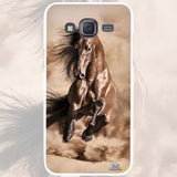 Running Horse Hard White Plastic Case Cover for Samsung Galaxy J1 J2 J3 J5 J7 C5 C7 E5 E7 2016 2017 Emerge