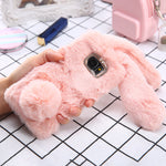 S8 Plus 3D Cute Soft Fluffy Rabbit Warm Fur Case For Samsung Galaxy S8 S7 S6 edge Cover Fashion Elegant Bling Diamond Phone Case