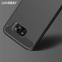 Shockproof Phone Case For Samsung Galaxy S6 S6 Edge S7 S7 Edge S8 S8 Plus Carbon Fiber TPU Drawing Material Phone Cases Cover