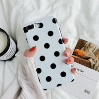 Simple polka dots phone case For iphone X 7 7Plus 8 8plus Shiny blu ray Soft silicon case for iphone 6 6s 6plus back cover