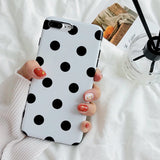 Simple polka dots phone case For iphone X 7 7Plus 8 8plus Shiny blu ray Soft silicon case for iphone 6 6s 6plus back cover