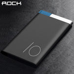 Slim 10000 mAh Power Bank, ROCK Portable Ultra-thin Polymer Metal Alloy Powerbank battery power bank 10000mah