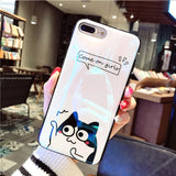 Soft Blu Ray Phone Case For iPhone 7 6 6s 8 Plus X Fashion Letter Animals Cartoon Cases For iPhone 7Plus Couples Back Cover