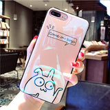 Soft Blu Ray Phone Case For iPhone 7 6 6s 8 Plus X Fashion Letter Animals Cartoon Cases For iPhone 7Plus Couples Back Cover