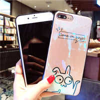 Soft Blu Ray Phone Case For iPhone 7 6 6s 8 Plus X Fashion Letter Animals Cartoon Cases For iPhone 7Plus Couples Back Cover