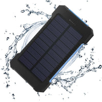 Solar Power Bank 10000mah Dual USB Li-Polymer Solar Battery Charger Travel Powerbank With a compass retail package