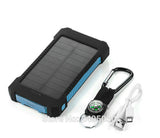 Solar Power Bank 10000mah Dual USB Li-Polymer Solar Battery Charger Travel Powerbank With a compass retail package