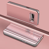 Touch Flip Stand Case for Samsung S8 S9 Plus S6 S7 Edge Note8  Smart Chip Clear View Cover phone bags for Samsung S8 S9 S6 S7