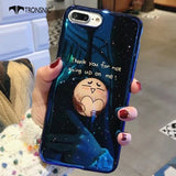 Tronsnic Moon Phone Case for iPhone 6 6s Plus 7 8 Plus Love You Couple Case for iPhone X Blue Blu Ray Cover Cute Cartoon Fashion