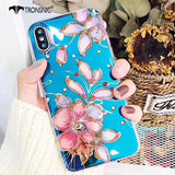 Tronsnic Retro Blu Ray Phone Case For iphone X Pink Flamingo Soft Rose Flower Case for iPhone 6 6S 7 8 Plus Luxury Diamond Cover