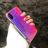 Tronsnic Retro Blu Ray Phone Case For iphone X Purple Mirror Soft Gradient Case for iPhone 6 6S 7 8 Plus Laser Luxury Cover Capa