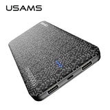 USAMS 10000mAh power bank External battery dual USB output powe bank Universal powerbank 15mm ultra-thin External power