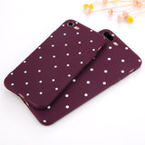 USLION Wave Point Phone Case For iPhone 8 Plus Wine Red Ploka Dots Soft TPU Back Cover For iPhone X 8 7 6 6S Plus 5 5S SE Cases