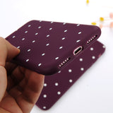 USLION Wave Point Phone Case For iPhone 8 Plus Wine Red Ploka Dots Soft TPU Back Cover For iPhone X 8 7 6 6S Plus 5 5S SE Cases