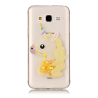 Unicorn Glitter Liquid Case sFor Coque Samsung Galaxy J3 2017 J330 J3 Emerge Prime Cover Dynamic Phone Cases for Samsung J3 2016