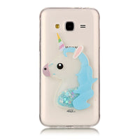 Unicorn Glitter Liquid Case sFor Coque Samsung Galaxy J3 2017 J330 J3 Emerge Prime Cover Dynamic Phone Cases for Samsung J3 2016