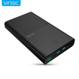 Vinsic 30000mAh Notebook Power Bank 4.5A 19V DC 2 USB External Battery Charger for Laptops Notebooks Tablets iPhone X 8 8 Plus