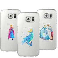 Watercolor Elsa Mermaid and her prince Mickey Mouse Soft TPU Phone Cases Cover For Samsung Galaxy S5 S6 S7 edge S8 S9 Plus