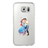 Watercolor Elsa Mermaid and her prince Mickey Mouse Soft TPU Phone Cases Cover For Samsung Galaxy S5 S6 S7 edge S8 S9 Plus