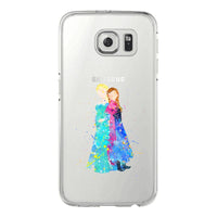 Watercolor Elsa Mermaid and her prince Mickey Mouse Soft TPU Phone Cases Cover For Samsung Galaxy S5 S6 S7 edge S8 S9 Plus