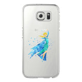 Watercolor Elsa Mermaid and her prince Mickey Mouse Soft TPU Phone Cases Cover For Samsung Galaxy S5 S6 S7 edge S8 S9 Plus