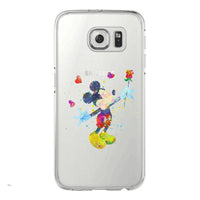 Watercolor Elsa Mermaid and her prince Mickey Mouse Soft TPU Phone Cases Cover For Samsung Galaxy S5 S6 S7 edge S8 S9 Plus
