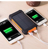 Waterproof Solar Power Bank 20000mah Dual-USB Battery externa quick charge powerbank for all Phone Universa Batteries