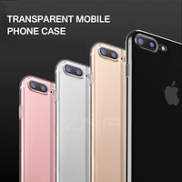 ZNP Ultra Thin Soft Transparent TPU Case For iPhone 8 7 Plus Clear Silicone Full Cover For iPhone 7 Plus 8 Phone Case Capa Coque