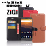 ZiQi Case For ZTE Max XL Z986 6.0inch Wallet Style PU Leather Protective Kickstand Cover For ZTE Max XL N9560 Phone Bag Case