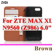 ZiQi Case For ZTE Max XL Z986 6.0inch Wallet Style PU Leather Protective Kickstand Cover For ZTE Max XL N9560 Phone Bag Case