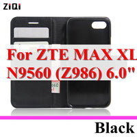 ZiQi Case For ZTE Max XL Z986 6.0inch Wallet Style PU Leather Protective Kickstand Cover For ZTE Max XL N9560 Phone Bag Case