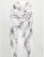 Black & White Plaid Lightweight City Scarf