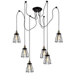 Wire Cage Chandelier 6 pendants - Bulbs Included (ED263P-6)