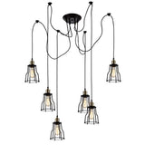 Wire Cage Chandelier 6 pendants - Bulbs Included (ED263P-6)