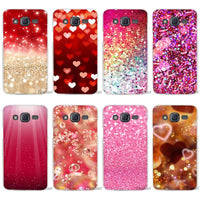 glitter red decoration Clear Case Cover Coque Shell for Samsung Galaxy J1 J2 J3 J5 J7 2016 2017 Emerge