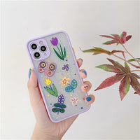 Soft TPU Frame + Matte PC Back 3D Flower Case for iPhone 12 Mini, 11 Pro Max, X, XR, XS Max, 7, 8, and more