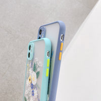 Soft TPU Frame + Matte PC Back 3D Flower Case for iPhone 12 Mini, 11 Pro Max, X, XR, XS Max, 7, 8, and more