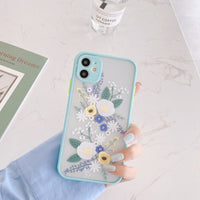 Soft TPU Frame + Matte PC Back 3D Flower Case for iPhone 12 Mini, 11 Pro Max, X, XR, XS Max, 7, 8, and more