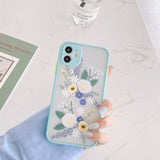 Soft TPU Frame + Matte PC Back 3D Flower Case for iPhone 12 Mini, 11 Pro Max, X, XR, XS Max, 7, 8, and more