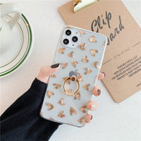 Ring Stand Plating Gold Pineapple Case For iphone 12 11 Pro Max Mini XR XS 7 8 Plus SE