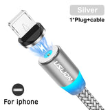 Magnetic LED USB Fast Charging Data type C, Micro for iPhone, Xiaomi, Samsung, and others