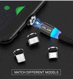 Magnetic LED USB Fast Charging Data type C, Micro for iPhone, Xiaomi, Samsung, and others