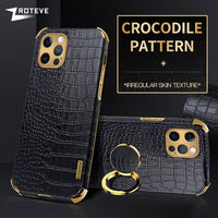 iPhone 12 11 Pro Max Mini Cover Crocodile Pattern Coque for X S XR XS Max 8 7 6 S 6S Plus SE 2020 Cases