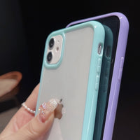 Clear Soft TPU + PC Shockproof Cover with a Colorful Bumper for iPhone 12 Mini, 11 Pro Max, XR, X, XS Max, 8, and more